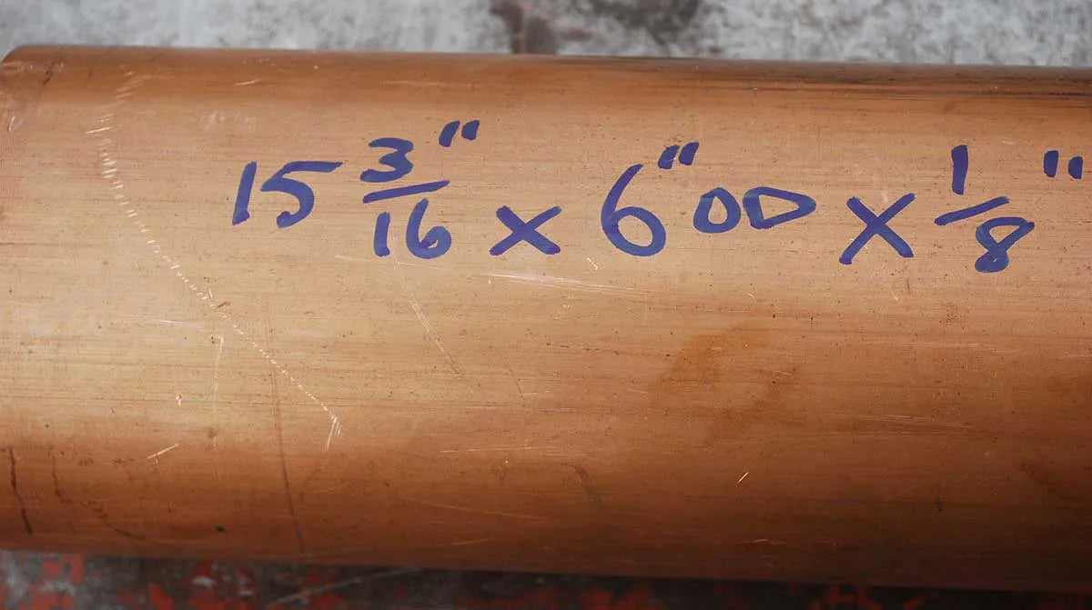Copper tube 15 x 6 x 1/8