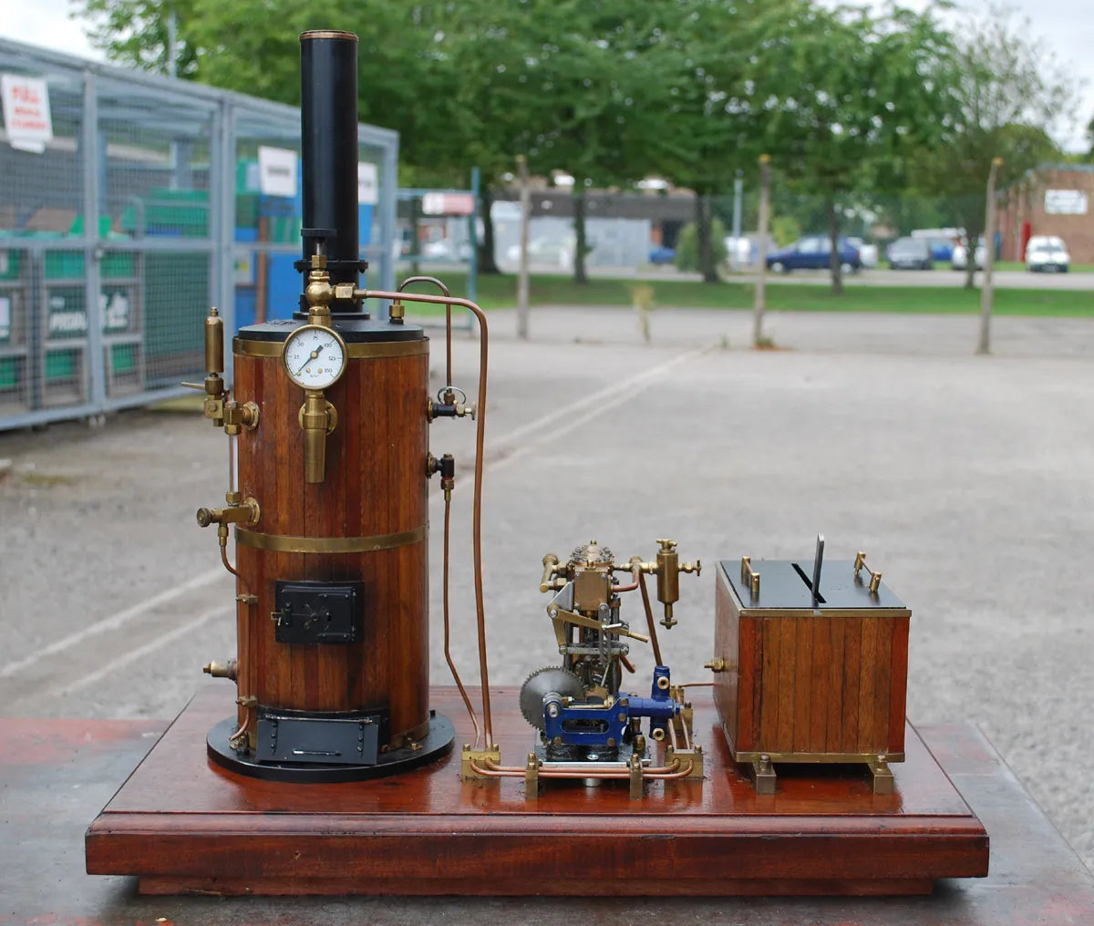 Coal-fired steam plant with twin cylinder engine
