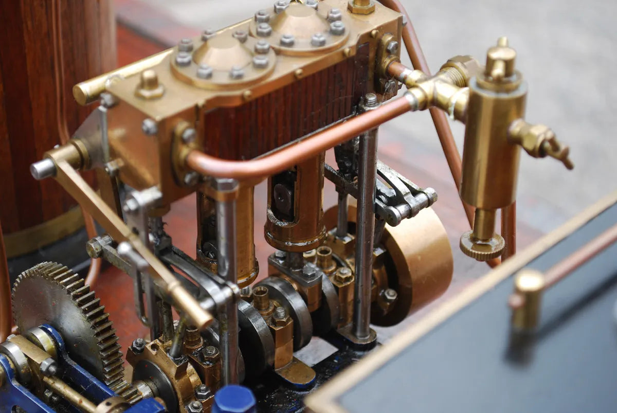 Coal-fired steam plant with twin cylinder engine