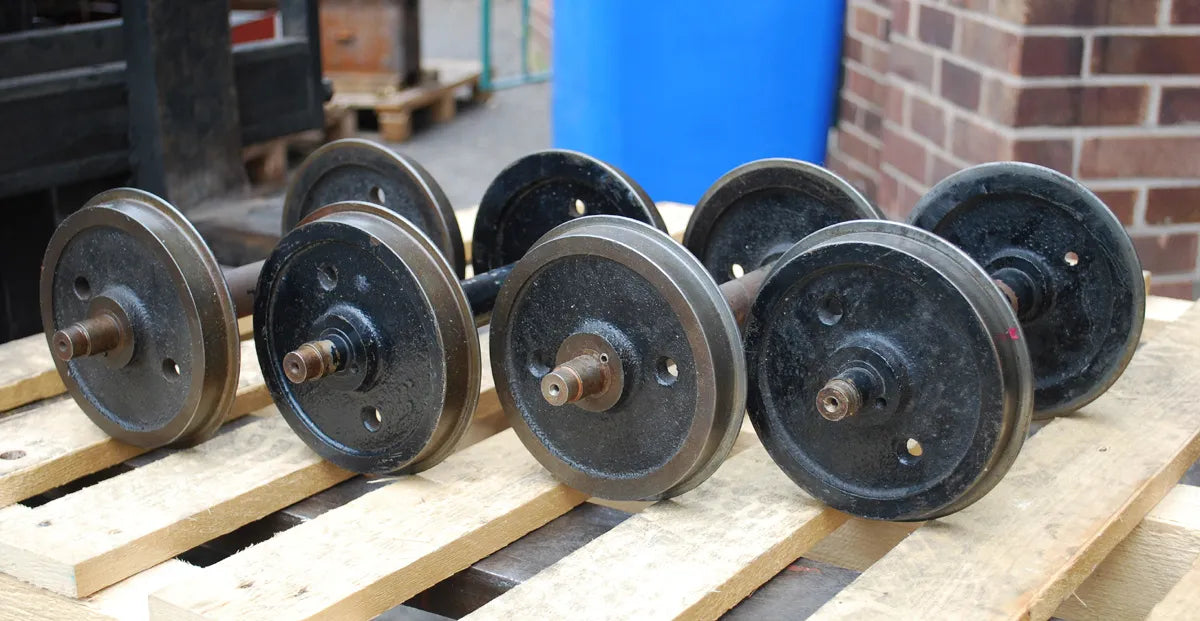 Set four 7 1/4 inch gauge wheelsets