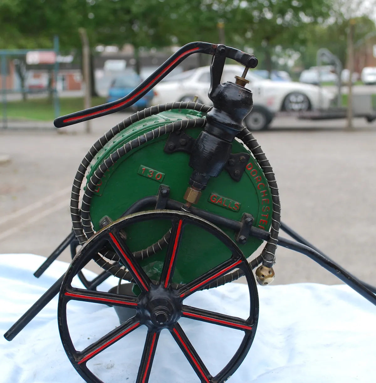 Five 2 inch scale road-laying models