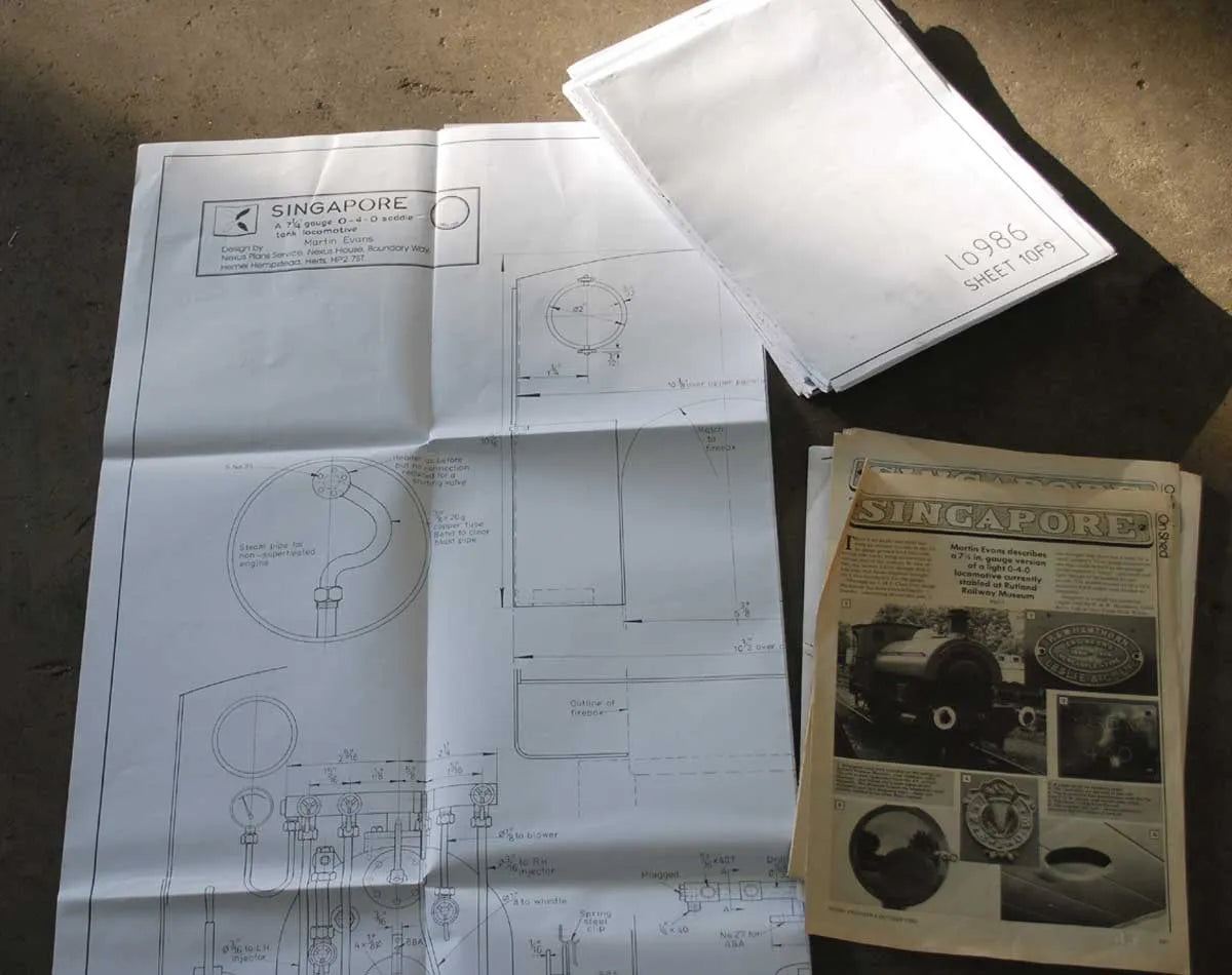 7 1/4 inch gauge Singapore 0-4-0 castings & drawings