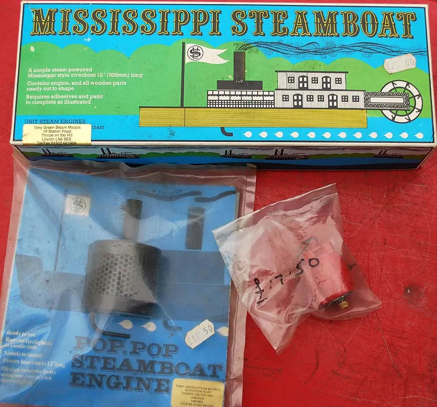 Mississipi steam boat kit, "pop-pop" motor & dynamo