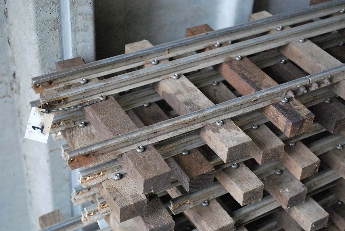 Large quantity ground level 3 1/2 & 5 inch gauge track