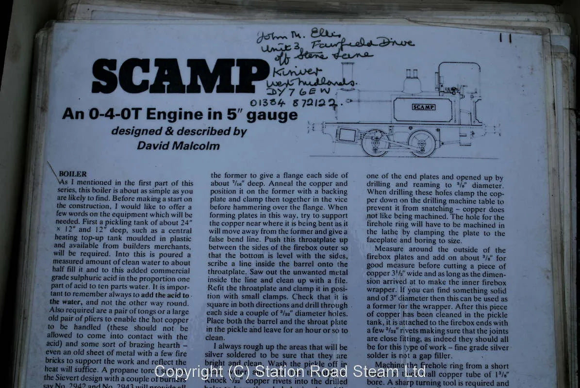 5 inch gauge "Scamp" 0-4-0T