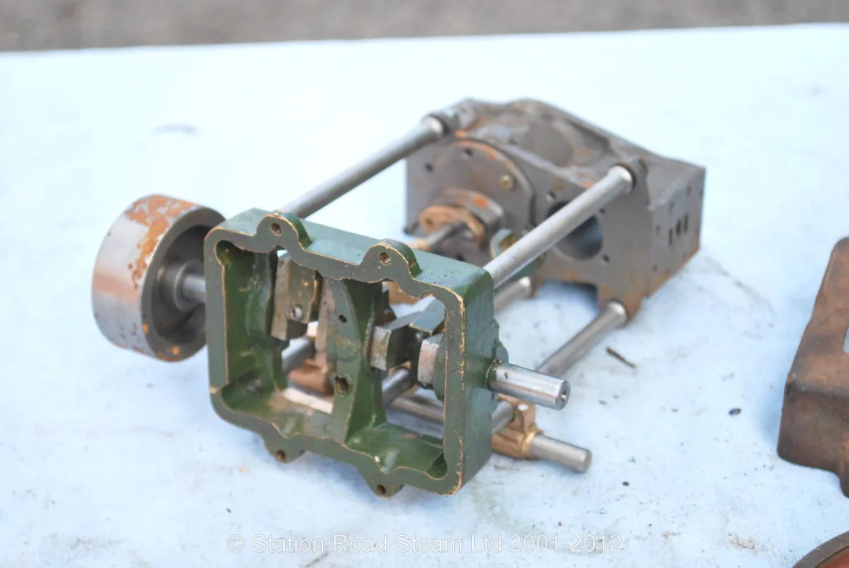 Part-built Stuart twin launch engine