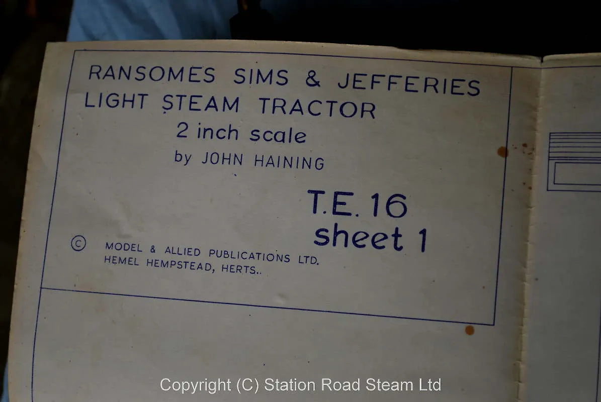 2 inch scale Ransomes, Sims & Jefferies parts & boiler