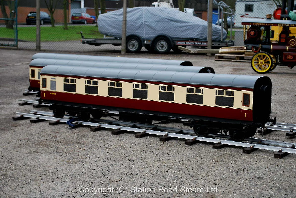 Three 7 1/4 inch gauge Aristocraft coaches