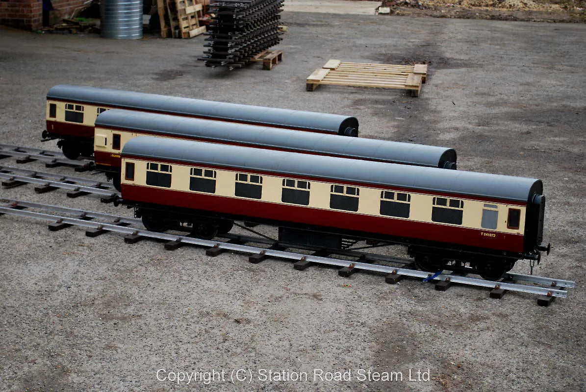 Three 7 1/4 inch gauge Aristocraft coaches