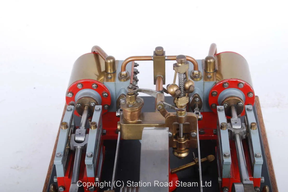 Twin cylinder mill engine with governor