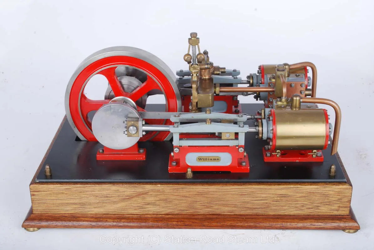 Twin cylinder mill engine with governor