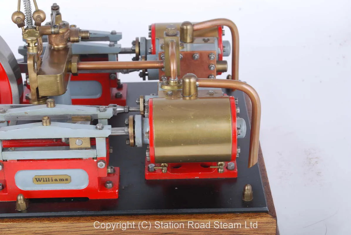 Twin cylinder mill engine with governor