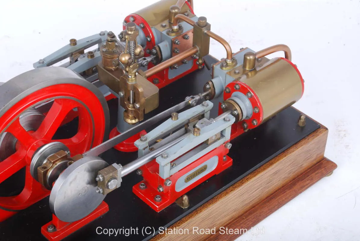 Twin cylinder mill engine with governor