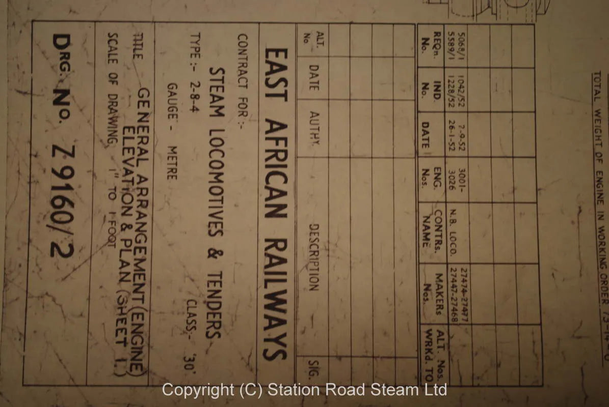 Large quantity works drawings, South African locomotives etc