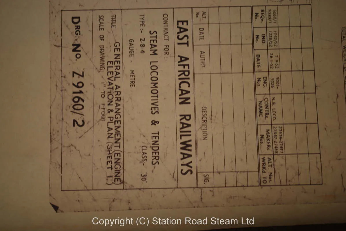Large quantity works drawings, South African locomotives etc
