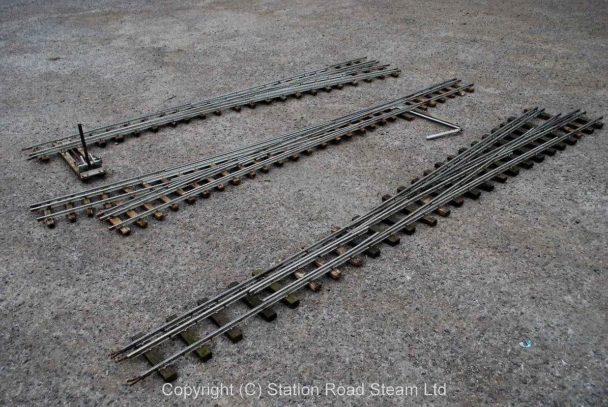 Three 3 1/2 & 5 inch gauge turnouts