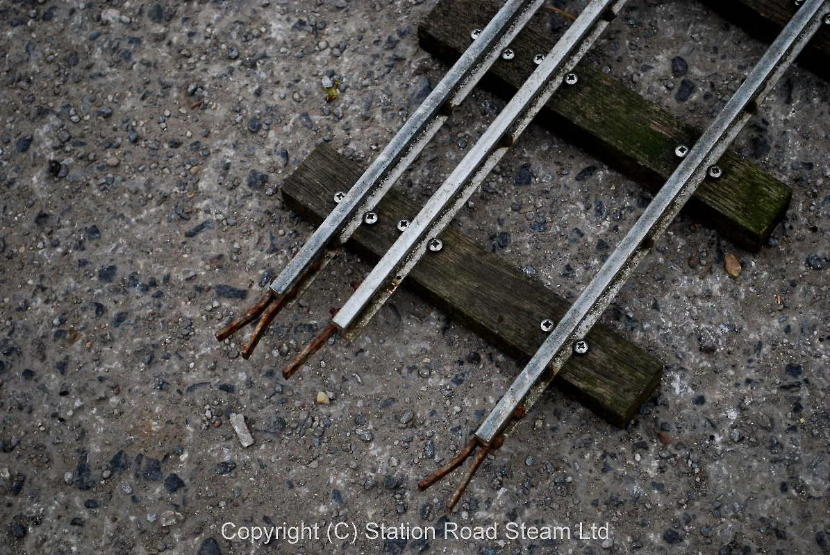 Three 3 1/2 & 5 inch gauge turnouts