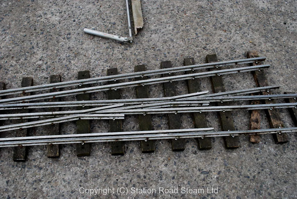 Three 3 1/2 & 5 inch gauge turnouts