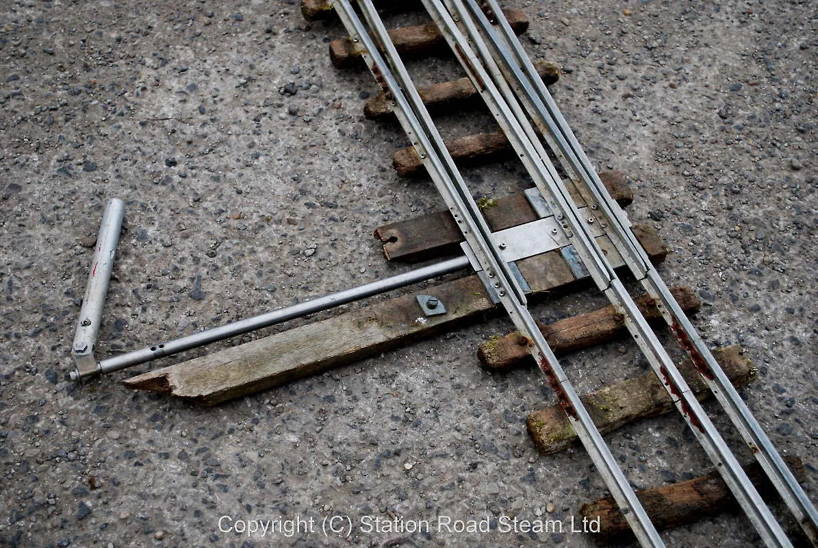 Three 3 1/2 & 5 inch gauge turnouts