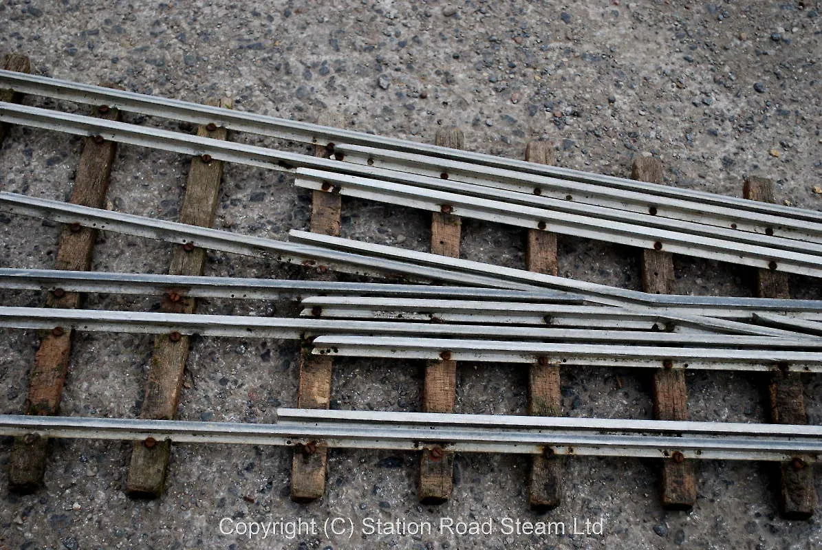 Three 3 1/2 & 5 inch gauge turnouts