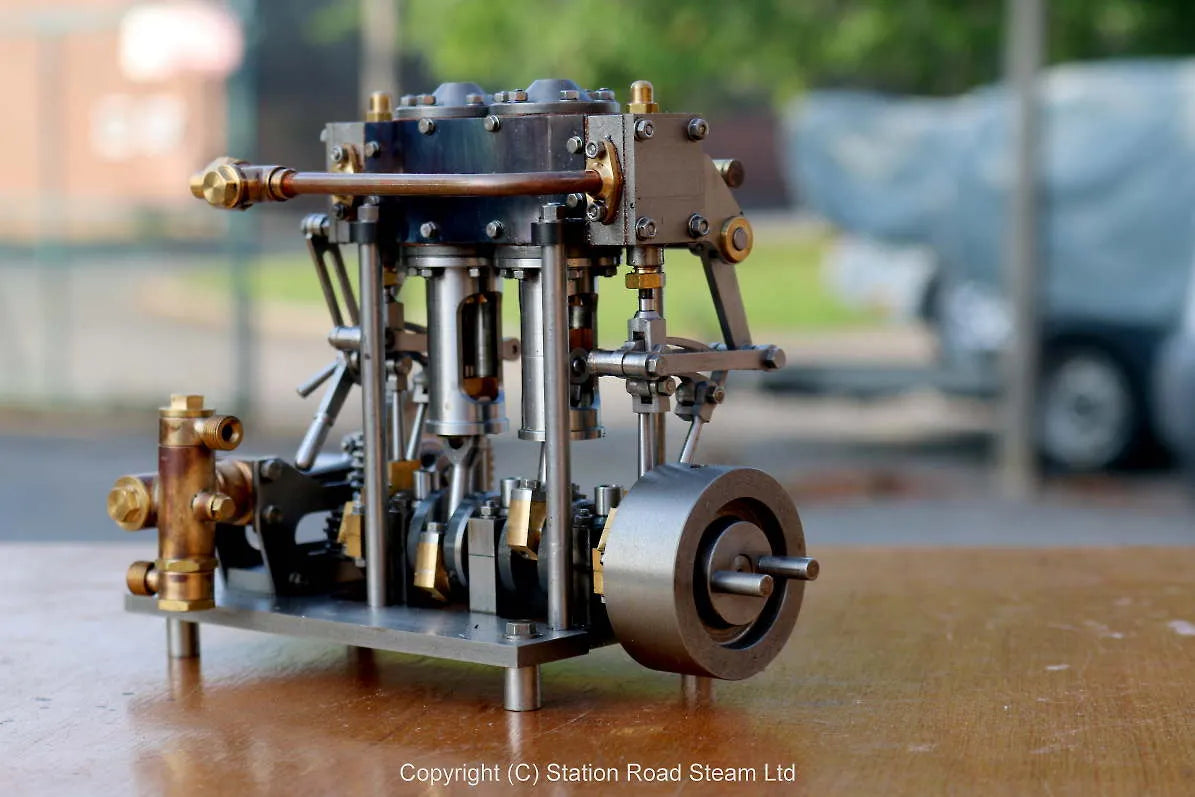 "Borderer" vertical twin marine engine with reversing gear