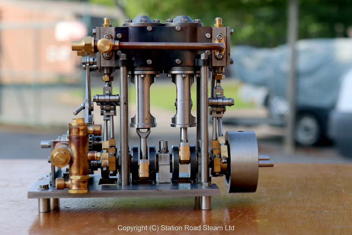 "Borderer" vertical twin marine engine with reversing gear