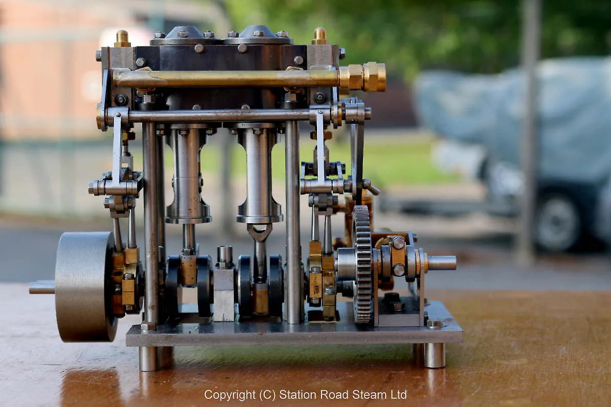"Borderer" vertical twin marine engine with reversing gear