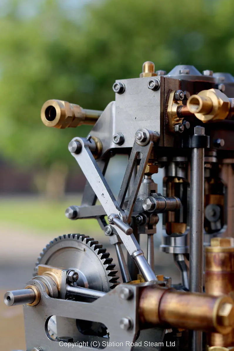 "Borderer" vertical twin marine engine with reversing gear