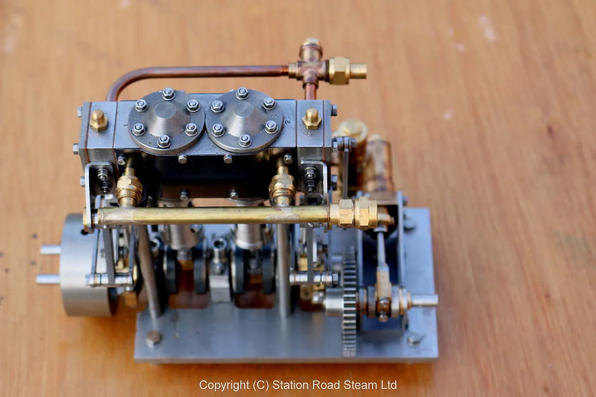 "Borderer" vertical twin marine engine with reversing gear