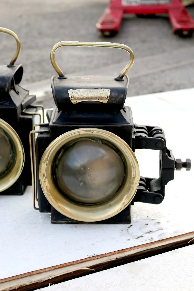 Pair J & R Oldfield "Dependence" oil lamps