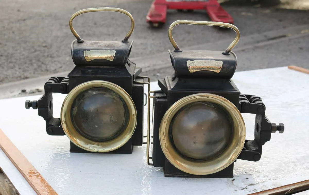Pair J & R Oldfield "Dependence" oil lamps