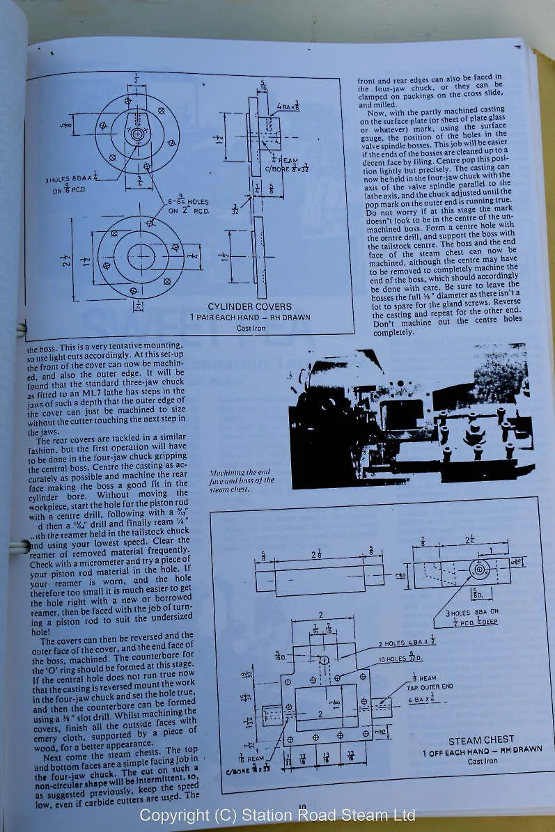 5 inch gauge Sweet Pea frames, castings,drawings & book