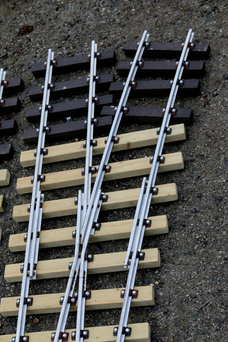 Three 5 inch gauge turnouts