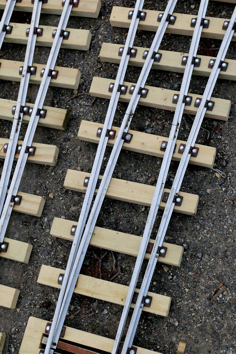 Three 5 inch gauge turnouts