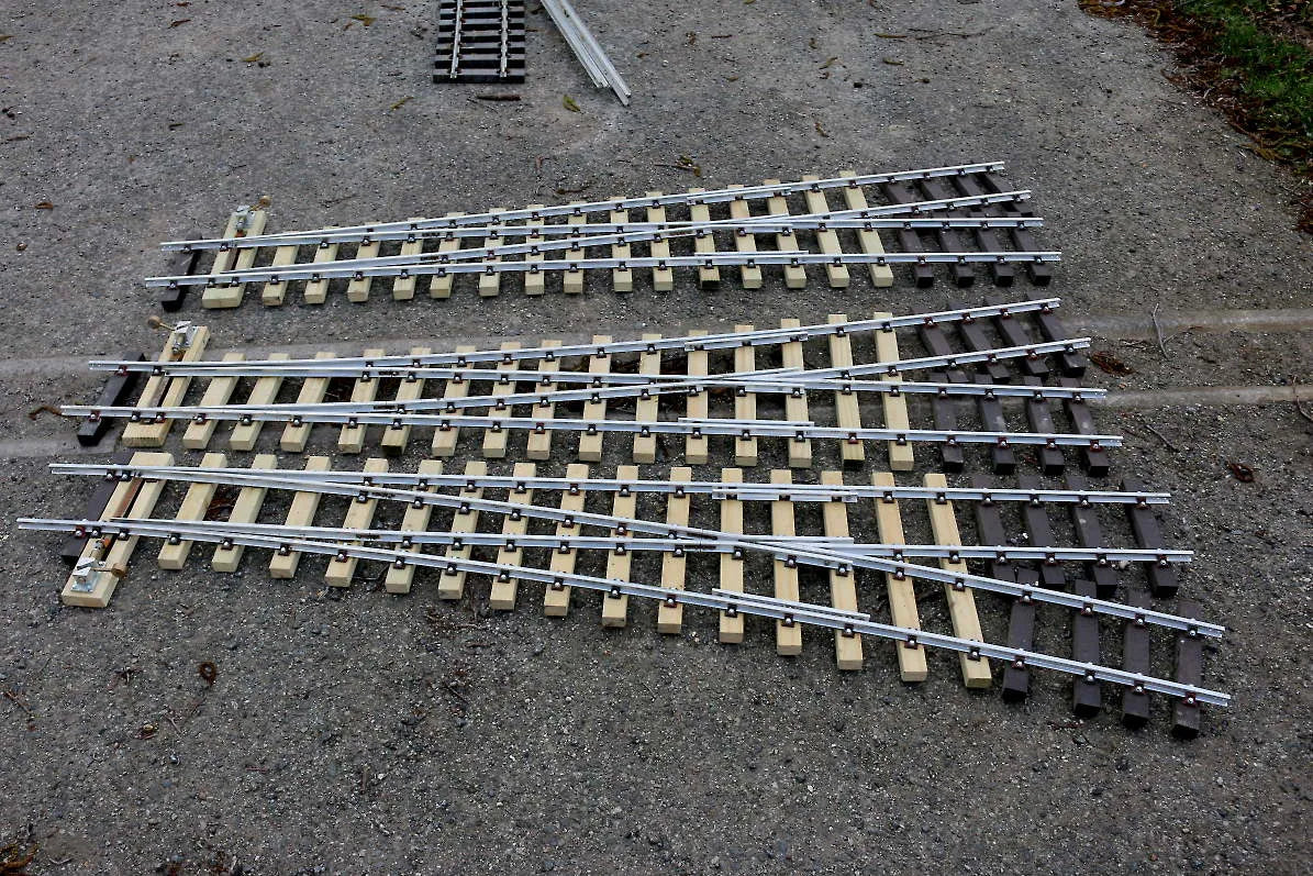 Three 5 inch gauge turnouts