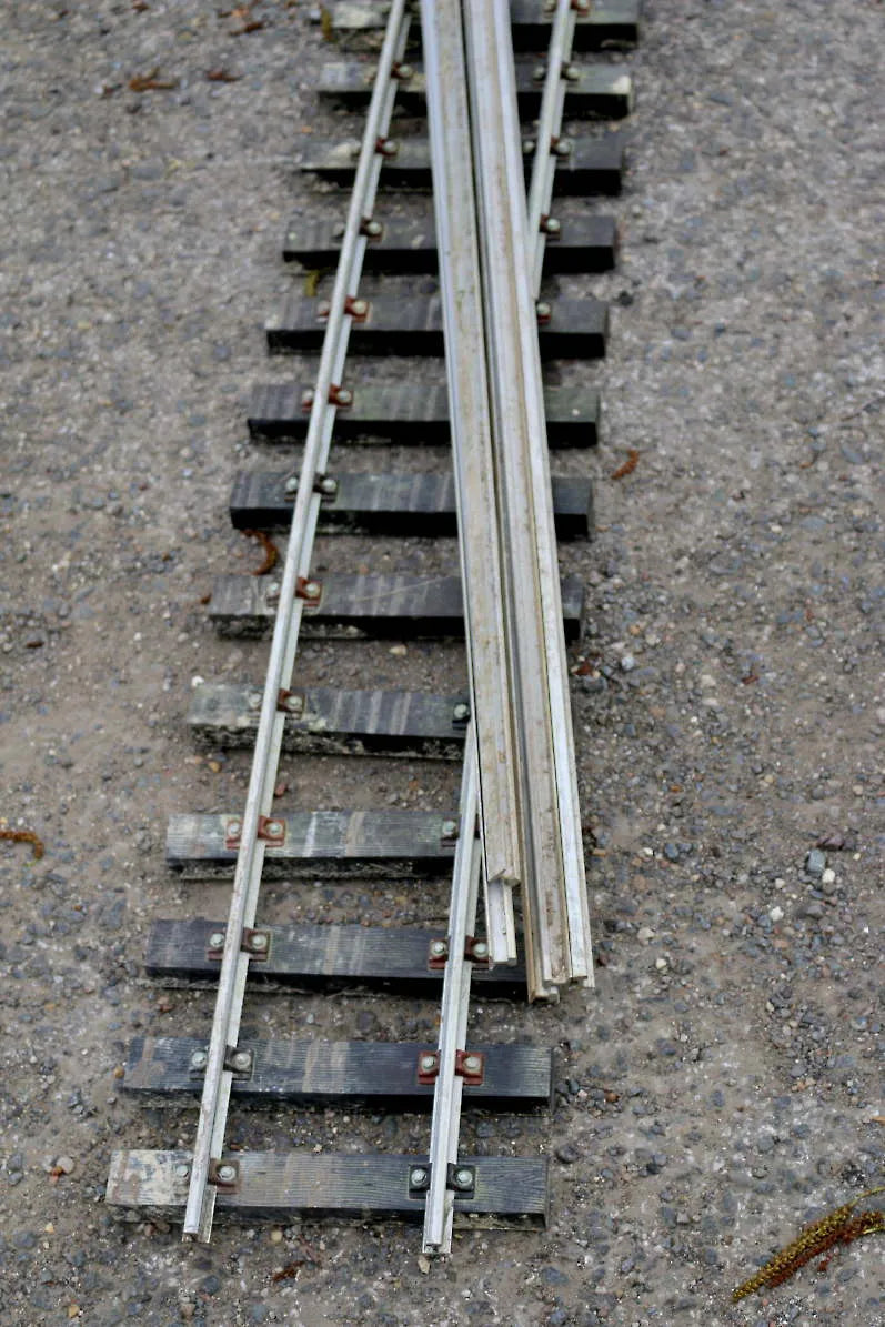 Quantity 5 inch gauge track panels, rail and sleepers
