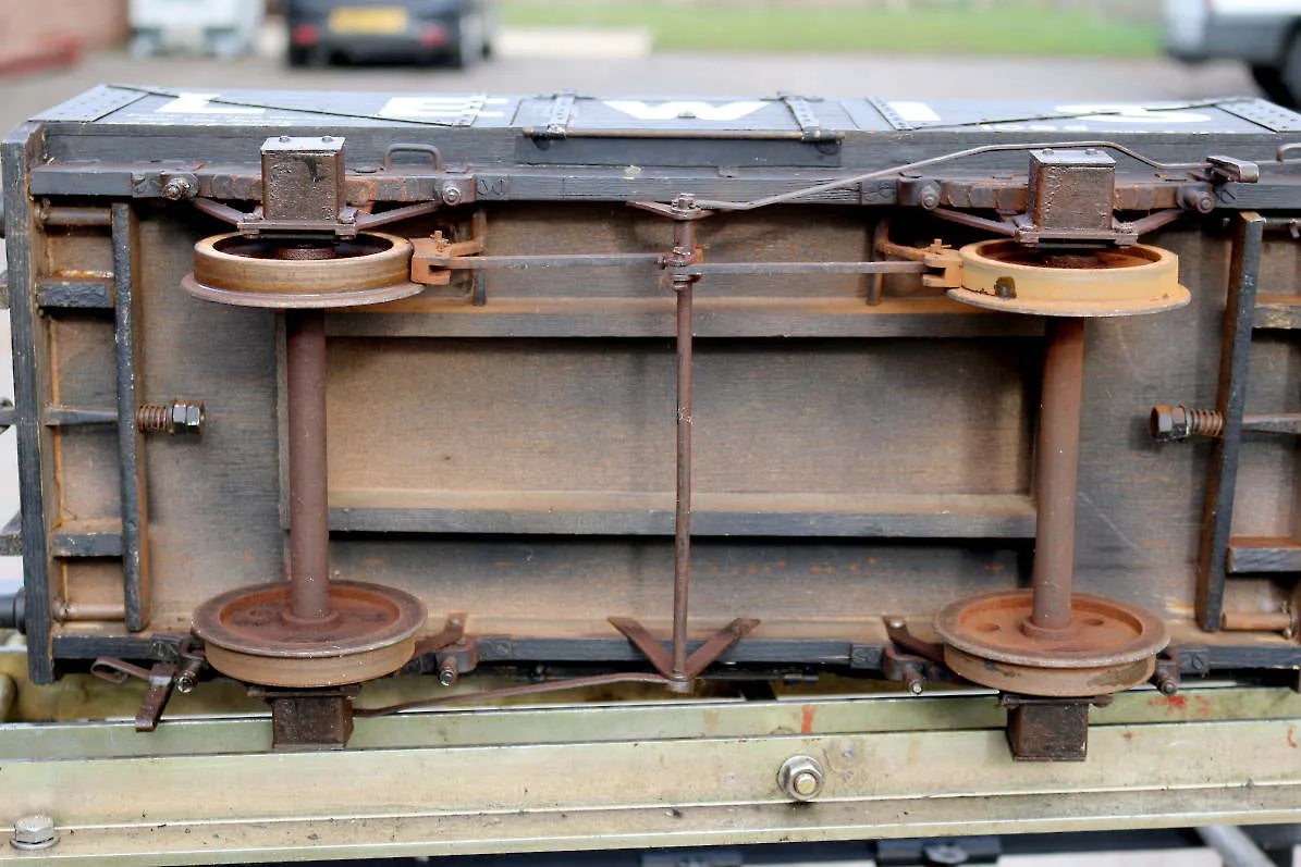 Four 5 inch gauge wagons