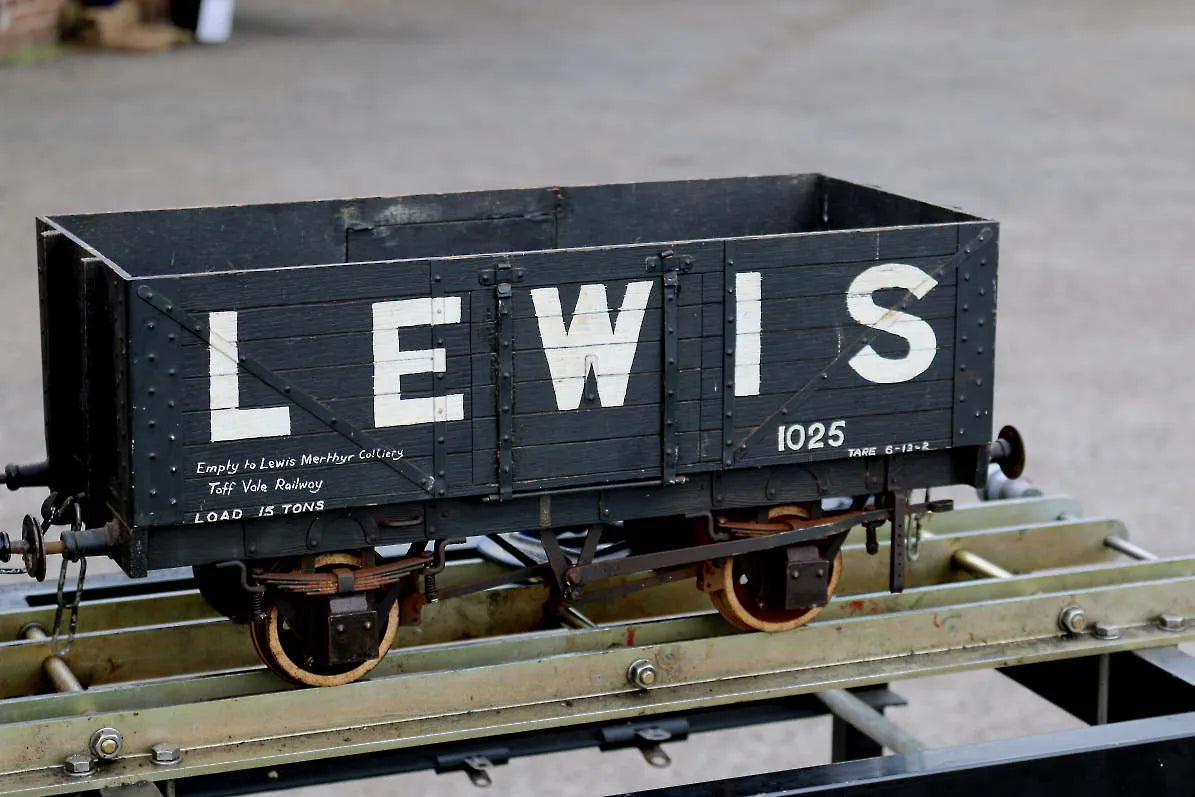Four 5 inch gauge wagons