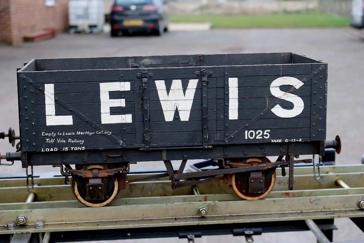 Four 5 inch gauge wagons