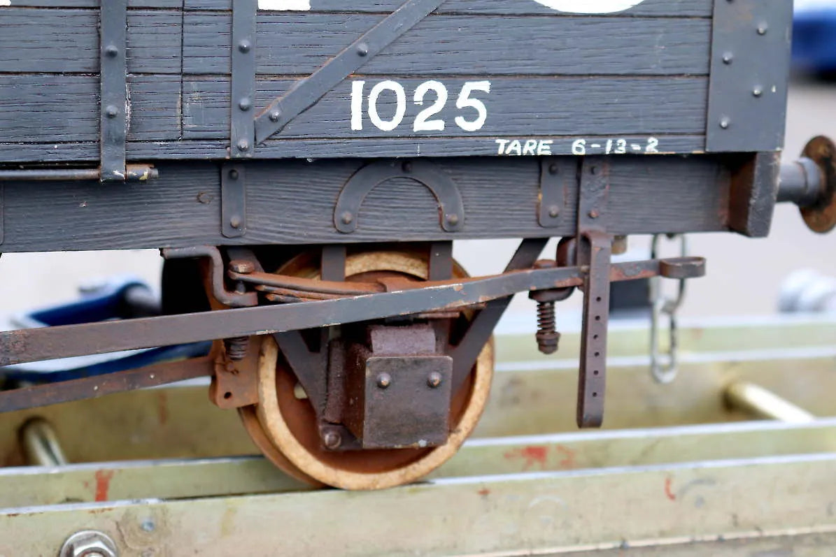 Four 5 inch gauge wagons