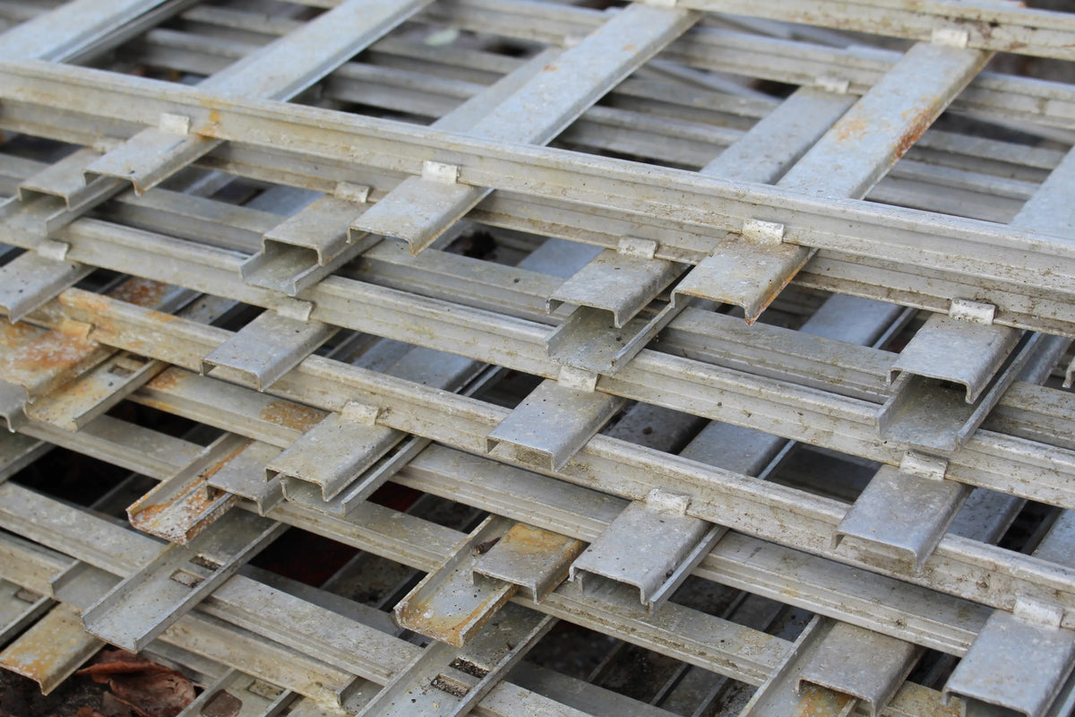 Eight panels 7 1/4 inch gauge track with aluminium sleepers