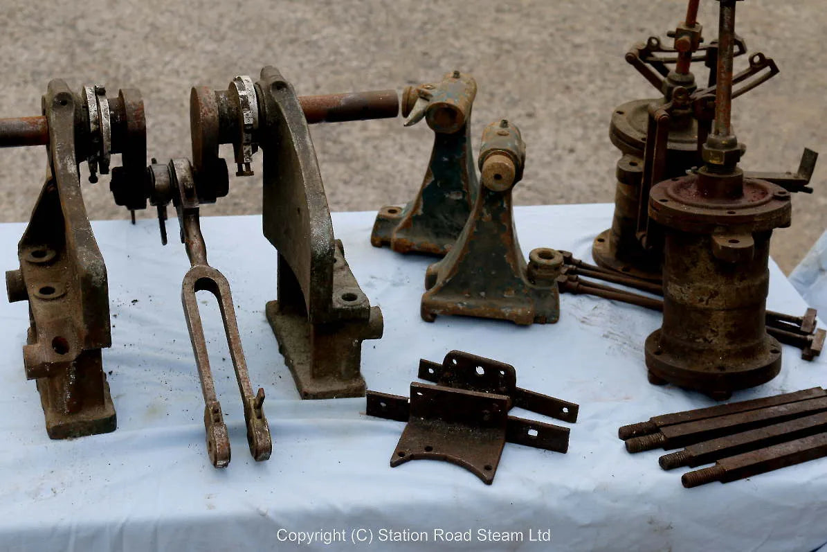 Large old dismantled V-twin engine