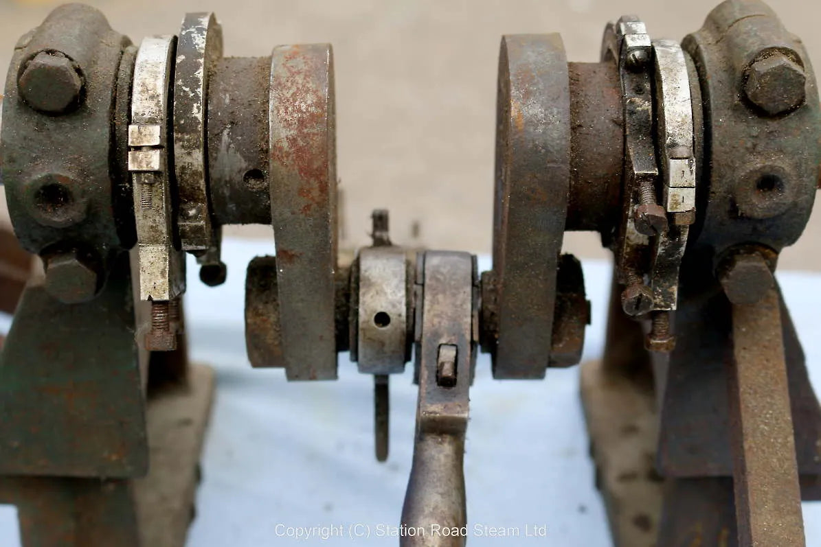 Large old dismantled V-twin engine