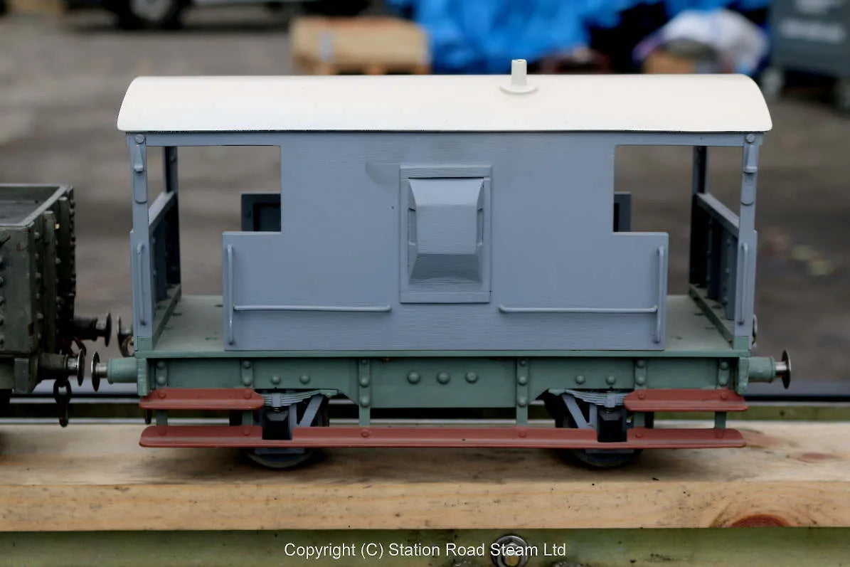 2 1/2 inch gauge brake van and two wagons