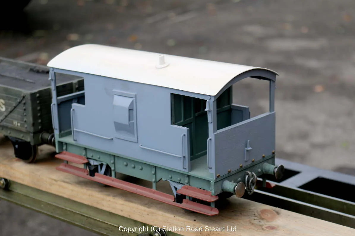 2 1/2 inch gauge brake van and two wagons