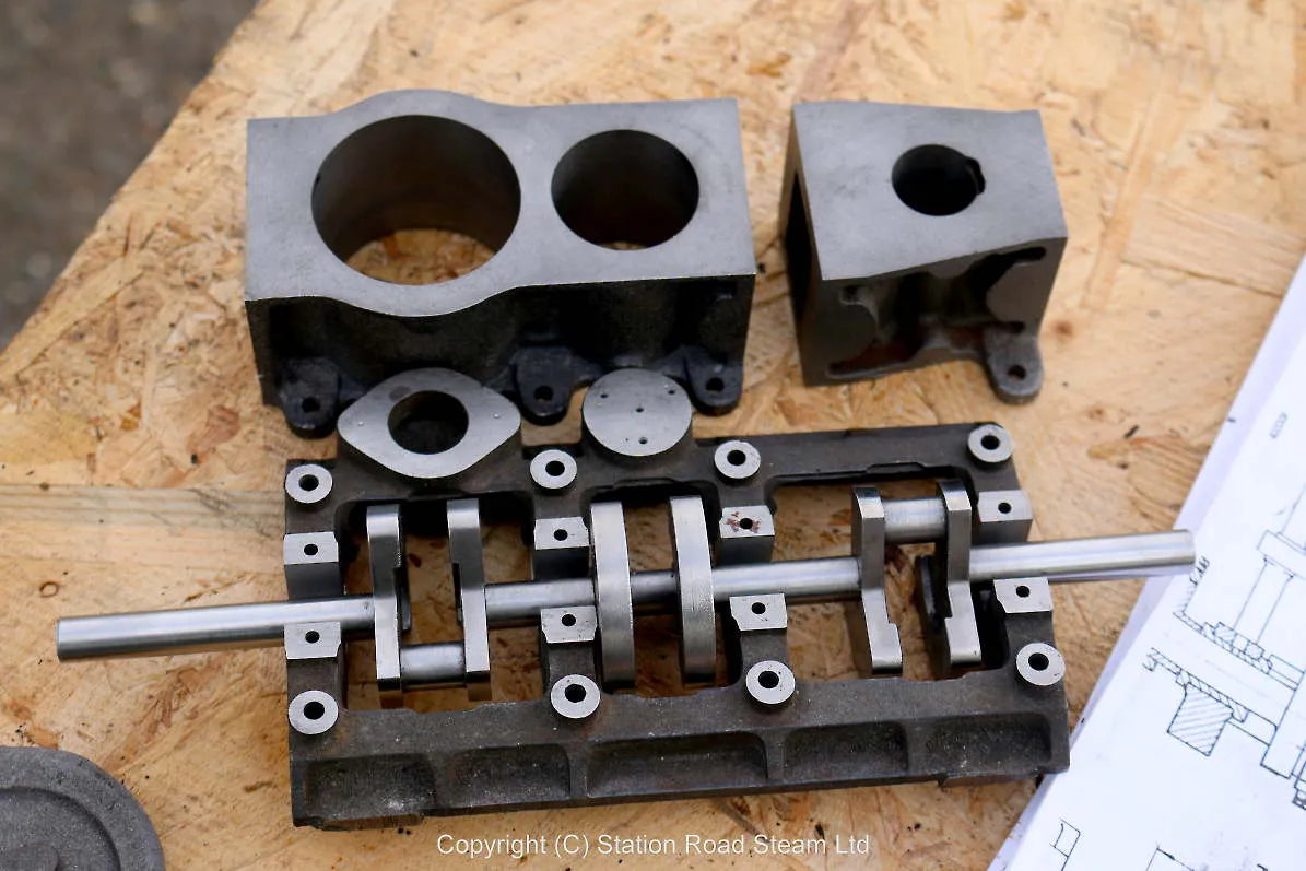 Part-built Stuart Triple Expansion engine