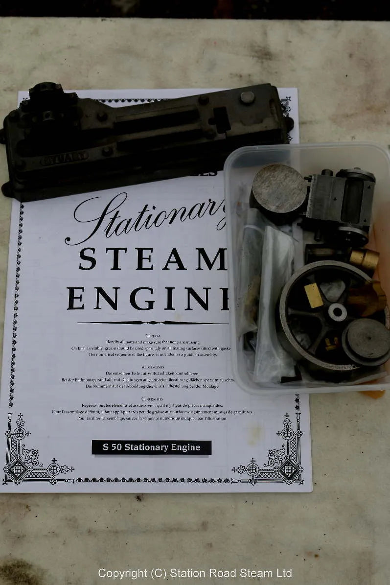 Part-built Stuart S50 engine