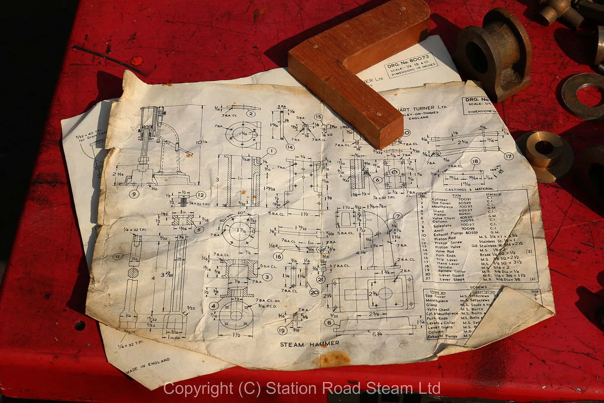 Stuart steam hammer castings & drawings