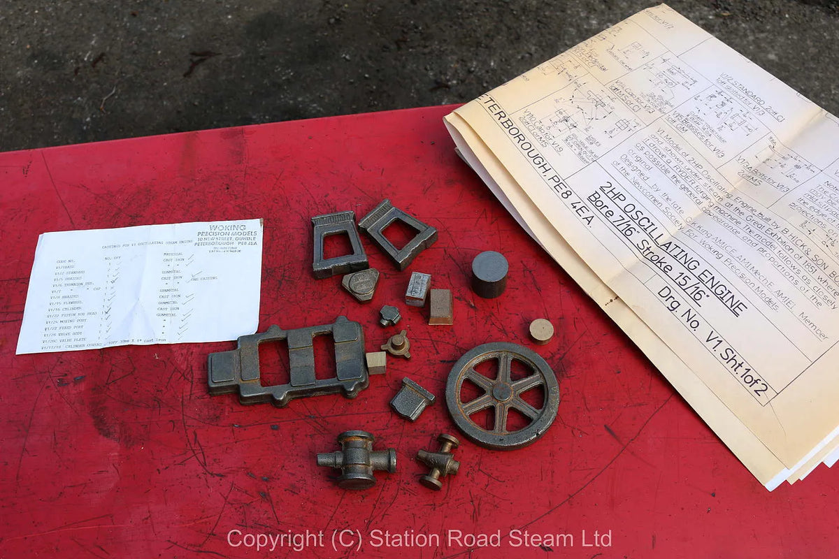 Hick 1851 oscillating engine castings & drawings