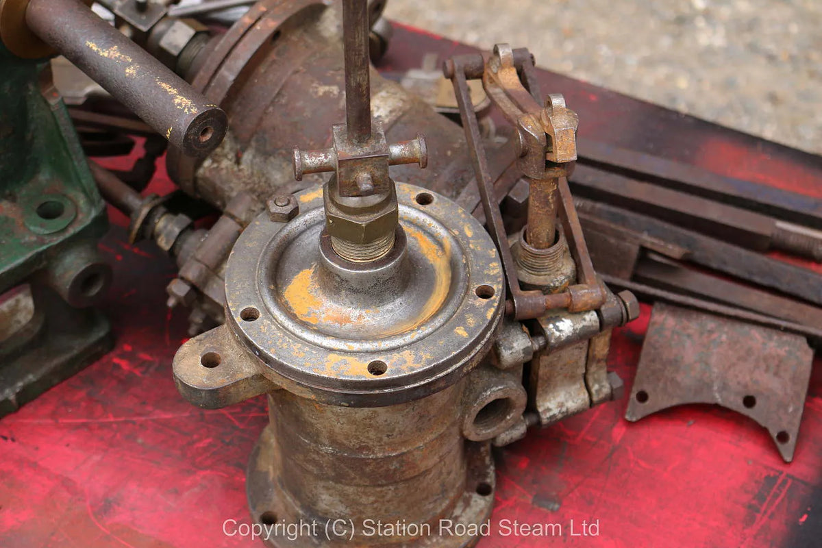 Large old dismantled V-twin engine